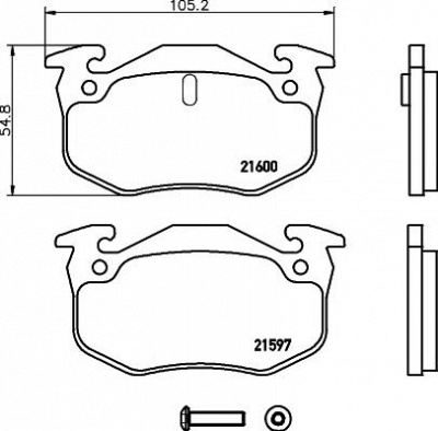 HELLA PAGID 8db355019221 -  Комплект тормозных колодок, дисковый тормоз